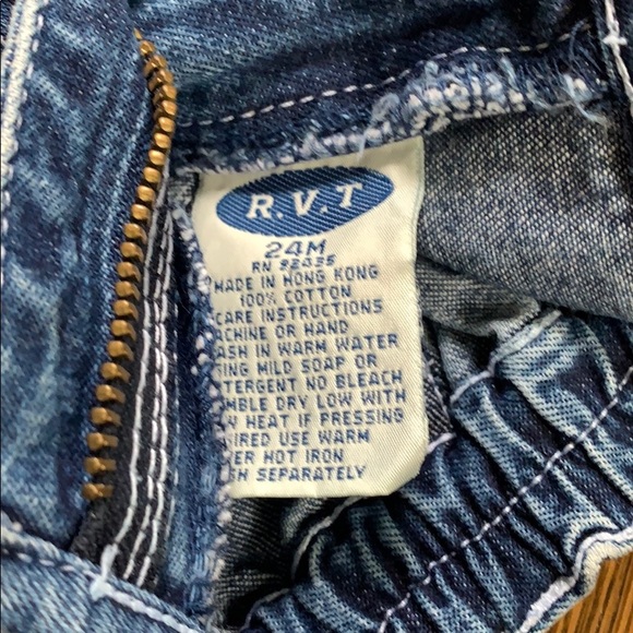 RVT Kids Denim Jeans Blue Jeans w/ Embroidery Size 24 Months Size 2 Butterflies - Picture 8 of 16